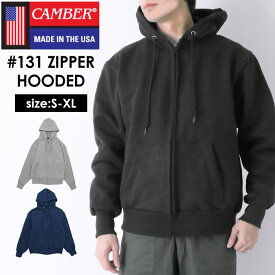 camber パーカー 定番 ジッパー 131 キャンバー スウェット フーデッド #131 HEAVYWEIGHT ZIPPER HOODED 12.5oz 裏地 6.5oz ヘビーウェイト フード 無地 厚手 シンプル カジュアル アメカジ トップス