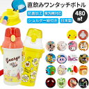 水筒 キッズ 直飲み 定番 ワンタッチボトル 480ml 抗菌 大容量 プラスチック製 子ども こども 子供 ショルダー ベルト 食洗 食洗機 通園 通学 小学生 小学校 かわいい