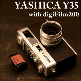 デジタルカメラ ヤシカ 定番 digiFilm CAMERA Y35 YASHICA デジフィルムカメラ with digiFilm200 デジフィルム レトロ 昭和 おしゃれ かわいい ヴィンテージ感 1400万画素 電池 単3乾電池 トイカメラ レトロカメラ