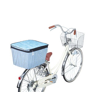 自転車 カゴカバー 後ろ 定番 後ろカゴ カバー 大きい おしゃれ 撥水 はっ水 自転車カゴカバー 2段 2段式 二段 二段式 バスケットカバー 折りたたみ かわいい シンプル ボーダー ネイビー 青