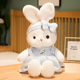 ウサギ ぬいぐるみ 40cm 定番 ラビット 置物 飾り おもちゃ うさぎ 兎 うさぎぬいぐるみ リボン コスチューム チェック柄 チェック ふわふわ フワフワ かわいい 可愛い アニマル 動物 子供 子ども こども 女の子 ギフト 誕生日