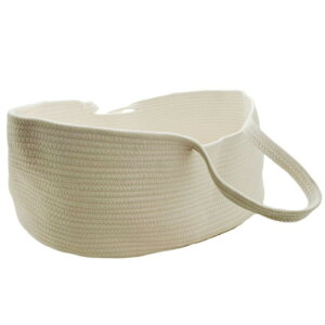 クーファン かご 定番 ベビークーハン ベビークーファン クーハン マット付き ベビーベッド 簡易バスケット ベビーキャリ― かご型 綿ロープ ロープ編み かわいい おしゃれ ねんね 折りたた