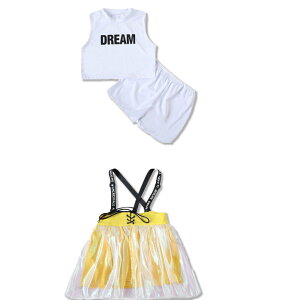 ダンス衣装 キッズ セットアップ 定番 体操服 ダンス 衣装 キッズダンス衣装 ダンスウェア 演出服 タンクトップ スカート 子供服 子ども服 こども服 チアガール 子供 子ども こども 上下 セ