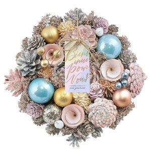 リース 造花 定番 フラワーリース ナチュラルリース Sサイズ プリザーブドフラワー 壁飾り アートフラワー 玄関飾り フラワーアレンジメント フラワーギフト 花 植物 装飾 おしゃれ オシャ