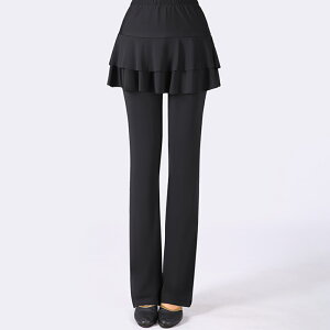 ヨガパンツ スカート付き レディース 定番 ダンスウェア ヨガウェア パンツ スカート 一体型 スポーツウェア スポーツパンツ スカート付きパンツ 速乾 無地 テニス ダンス ヨガ キュート デ