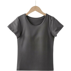 Tシャツ カップ付 半袖 定番 ブラトップ ヨガウェア ルームウェア レディース トップス フィットネス ジム 部屋着 スポーツ ヨガ ピラティス おしゃれ かわいい パッド付 アンダーウェア シ