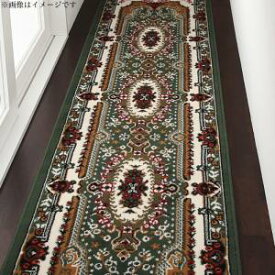 【カラー:レッド】ベルギー製ウィルトン織りクラシックデザイン廊下敷き 60×240cm