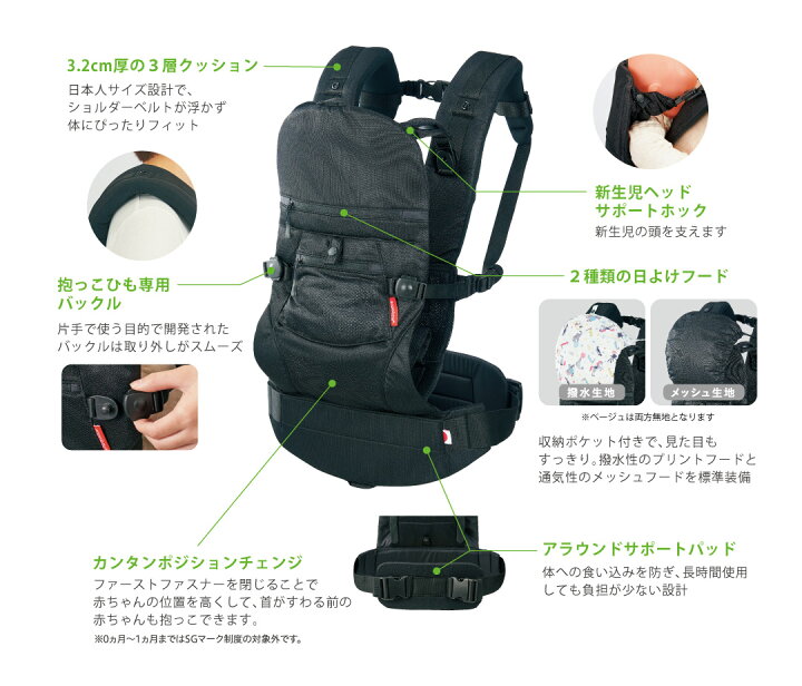 楽天市場】【小柄なママにフィットする抱っこ紐】 angelette アンジェ