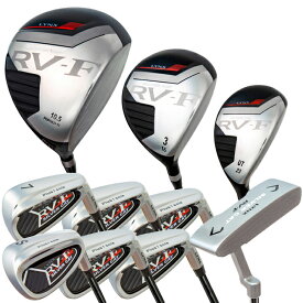 【キャディバッグ無し】 Lynx リンクス ゴルフ SILVER CAT RV-F 1W/3W/UT/#6〜PW/SW/PT(クラブ10本セット）メンズクラブセット ゴルフ (アイアン：カーボンシャフト) シルバーキャット