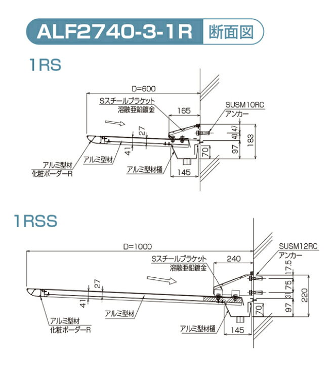 ALF2740-3-2 支持アーム アルミ型材薄型庇27T Mm アルミ庇 庇後付け 玄関ひさし 後付け庇 玄関庇後付け 屋根ひさし バルコニー庇 窓庇後付け 屋根のひさし 霧よけ 窓雨よけ 基部流し アート技研工業 エクステリア・ガーデンファニチャー | maxwellcenter.com