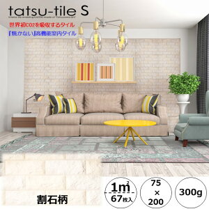 Tatsu-tileS【タツタイル】高機能室内タイル 1平米 67枚 消臭 調湿 防カビ 抗菌 リラックス 節電 吸音 トイレ キッチン 水廻り リビング おしゃれ DIY 割石柄 インテリア ケープラン