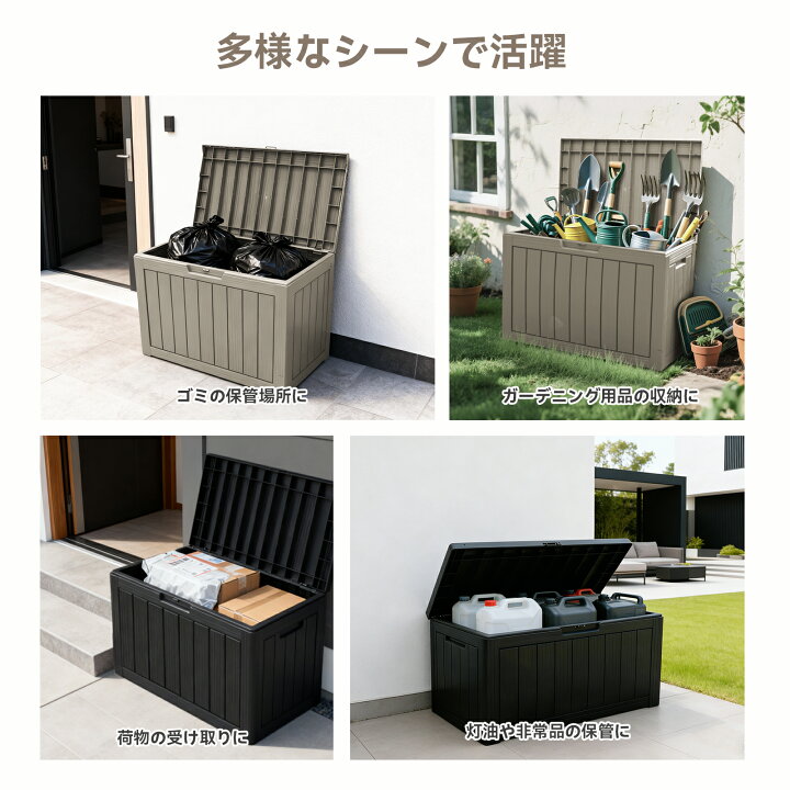 楽天市場】【118L~570L防水】物置 大型 屋外収納コンテナ 屋外 
