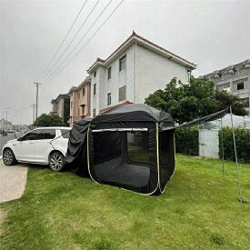 車中泊テント カーサイドタープ ルーフテント サンシェード 車 バック ドア テント 日差し防止 収納バッグ付き 車 連結 テント 車のトランクテント テールゲート 日よけカーテント 防水 防蚊 超大型 天幕 折り畳み 簡単設営 車中泊 アウトドア オートキャンプ 車載テント