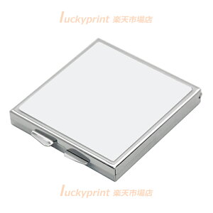 昇華転写用 コンパクトミラー 12個セット 1ダース 化粧ケース お化粧用ケース 鏡付き化粧箱 印刷可能なケース プリント用 可愛い 手のひらサイズ ミニーケース プレス機対応 ノベルティ 贈