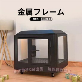 ペット用防音室遮音強化ガラス合金フレームC&J調節換気ファン付き吸音犬小屋ペットハウスロック付きキャスター防音ルーム屋内用しっかり