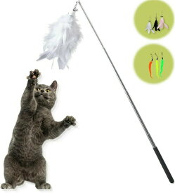 【初購入3500円以上で7％OFF】 猫じゃらし 猫おもちゃ ねこおもちゃ ネコ用おもちゃ 猫 ねこ 遊ぶ 猫用品 釣り竿 伸びる セット 羽根
