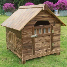 北欧 犬小屋 屋外用 大型犬 木製 ドア付きの大型屋外 犬舎 中型犬 小型犬 猫ハウ