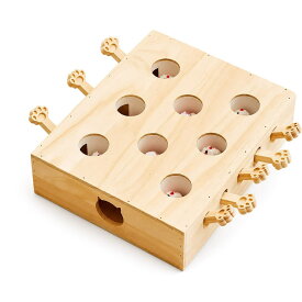 【1週間限定★商品 12％OFF＋P5倍】【楽天1位】 猫 おもちゃ 木製 モグラ叩き 5穴 猫のおもちゃ 猫スクラッチゲーム 一人遊び 猫が飽きない ストレス解消 退屈な屋内猫ゲーム用マウスキャッチゲーム 知育玩具 自分で遊ぶ好奇心をくすぐる