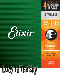 Elixir ( �G���N�T�[ ) �x�[�X�� NANOWEB Nickel Medium Long/Stainless #14677 [.045 - .105]