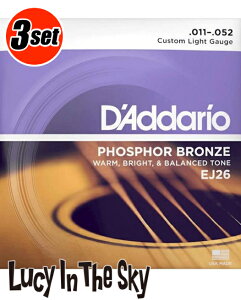 D'Addario i __I j ARM Phosphor Bronze Wound Custom Light #EJ26m.011-.052n3set