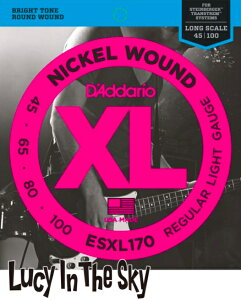 D'Addario i __I j x[X _u{[Gh Nickel Wound Bass #ESXL170m.045-.100n