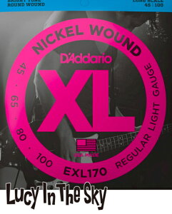 D'Addario i __I j x[X Nickel Wound Bass Light #EXL170m.045-.100n