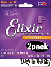 Elixir ( エリクサー ) アコギ弦 NANOWEB Custom Light #11027 [.011 - .052] 【x2pack】