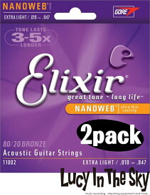 Elixir ( エリクサー ) アコギ弦 NANOWEB Extra Light #11002 [.010-.047] 【x2pack】