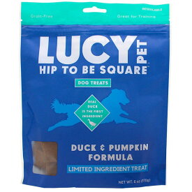 ルーシーペットフード Hip to Be Square ドッグトリーツ ダック＆パンプキン 170g ナチュラルペットフード 【LUCY PET FOOD】 犬用おやつ トリーツ アレルギー対応