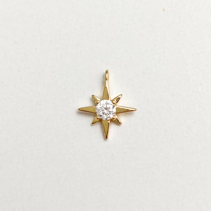 アクセサリーパーツ《チャーム》金属パーツ オクタグラムチャーム タテ向き カン付き ペンダントトップ ゴールド ラインストーン1粒付1個 / 星型八角形 八芒星 星型ハンドメイド 1個売り : ludique アクセサリーパーツ《チャーム》金属パーツ オクタグラムチャーム タテ向き カン付き ペンダントトップ ゴールド ラインストーン1粒付1個 / 星型八角形 八芒星 星型ハンドメイド 1個売り : ludique