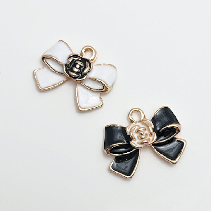 楽天市場】【アクセサリーパーツ】《チャーム》カメリアリボン 全2色  