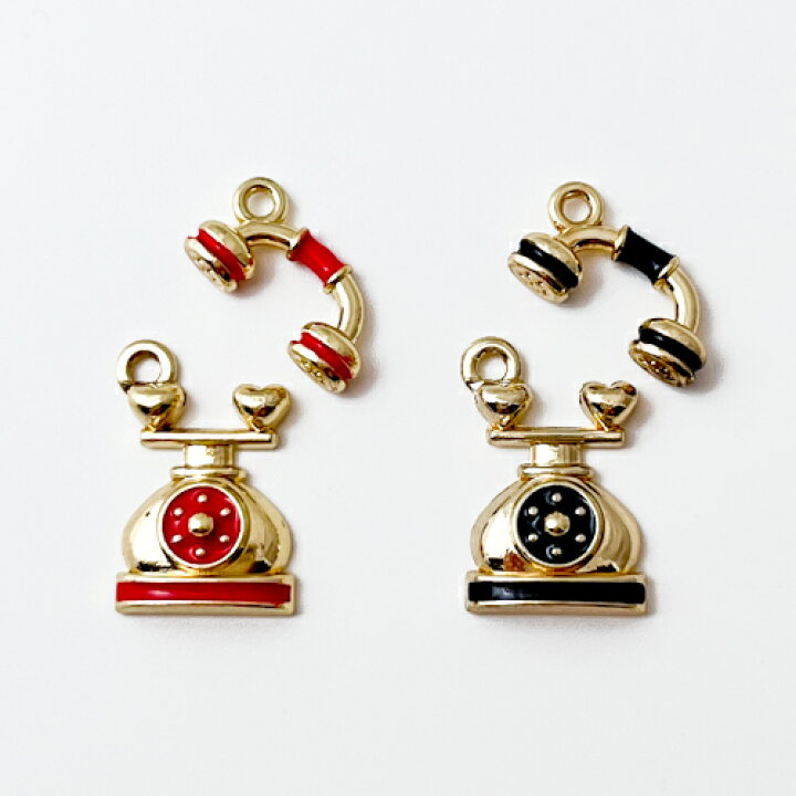 楽天市場】【アクセサリーパーツ】《チャーム》 レトロ 電話 モチーフ 
