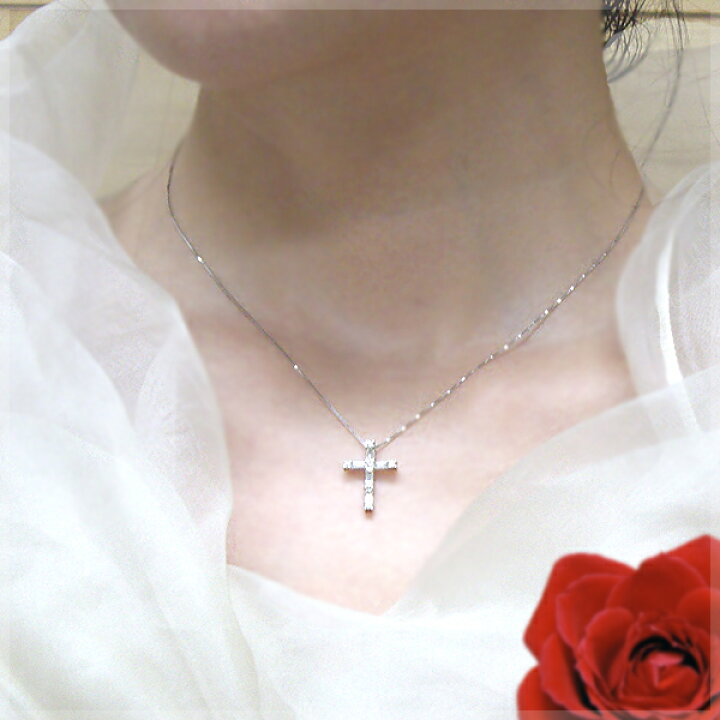 楽天市場】K18YG/PG/WG【0.40ct】バケットカット ダイヤモンドクロス 