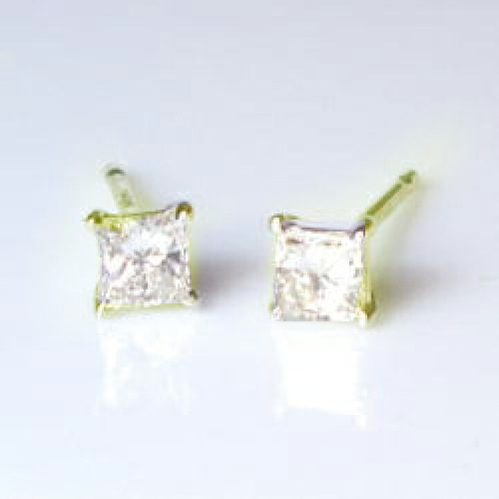 楽天市場】【特価品】K18YG/PG/WG【0.24ct】プリンセスカット 