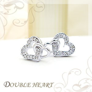 ������pt900�y0.2ct�z�_�C�������h �n�[�g�s�A�X�wDOUBLE HEART�x[SI�N���X F�`D�J���[ ���F���� GOOD�`VERYGOOD] �n�[�g�A���h�L���[�s�b�g�a���� �v���[���g �n�[�g �L�O�� �����L�O�� 10���N �W���G