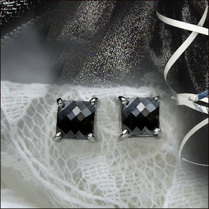 楽天市場】【最短発送可 限定15ペア】pt900【1.40ct】ブラック 