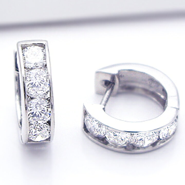 フープピアス 豪華 K18YG PG WG pt900 2.0ct ダイヤモンド エタニティ 