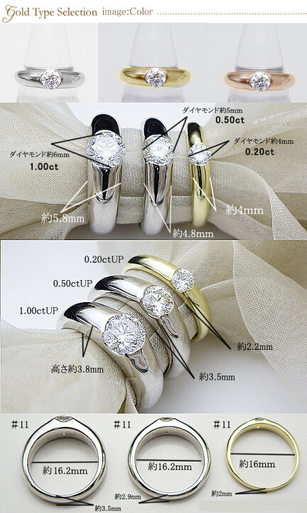 楽天市場】【中央宝石研究所 鑑定書付】K18YG/PG/WG【0.5ct】一粒 