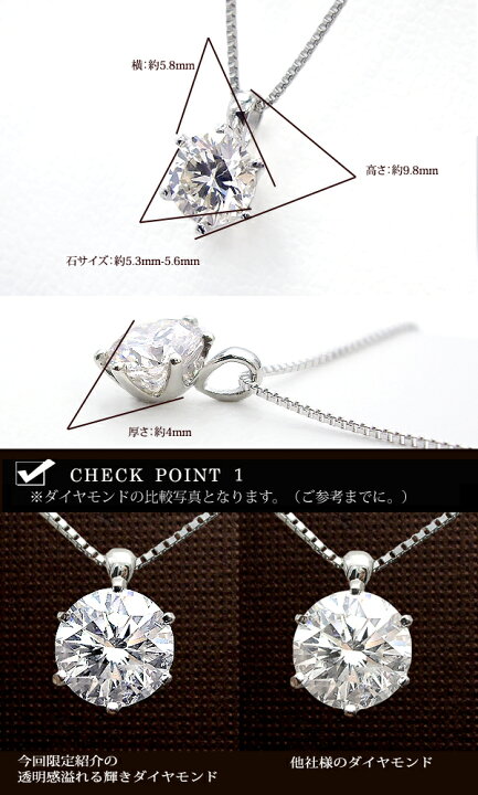 楽天市場】pt900【0.7ct〜0.99ct】一粒ダイヤモンドネックレス［SI 