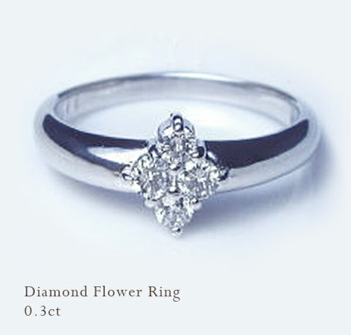 楽天市場】【完全無色透明Fカラー】K18YG/PG/WG【0.3ct】フラワー 