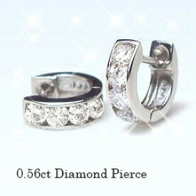 あす楽【グレードupあす楽不可】【大特価】pt900【0.56ct】ダイヤモンド エタニティフープピアス レールセッティング ［SIクラスF〜Dカラー無色透明GOOD〜VERYGOOD］ハートアンドキューピット ペア レディース メンズ プレゼント【送料無料】