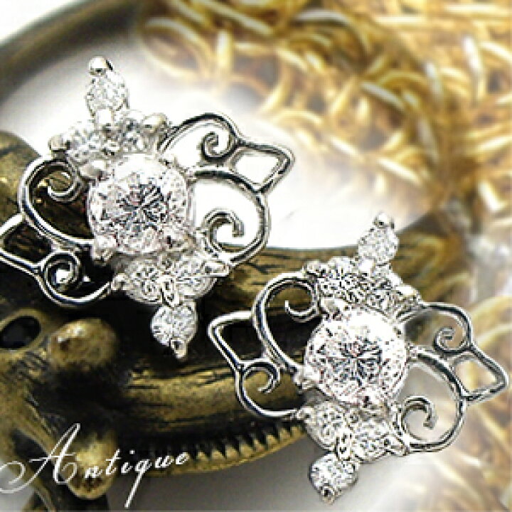 楽天市場】pt900【0.32ct】ティアラダイヤモンドピアス『Antique 