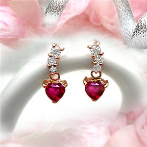 �����y�y�O���[�hup�����y�s�z�y������zK18PG/YG/PT900�y0.14ct�z���r�[�_�C�������h �X�E�B���O�s�A�X4mm�n�[�g���r�[&�_�C�������h[SI�N���X] ����������_�C�������h��̓� �M�t�g �J���[