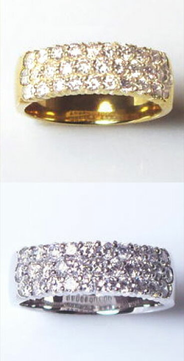 楽天市場】豪華☆K18YG/PG/WG【1.03ct】ダイヤモンドパヴェリング 指輪 