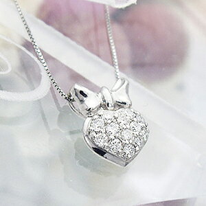 K18YG/PG/WGy0.26ctz_Chn[gpFy_glbNXwRibbonHeartx[SINX F`DJ[ F GOOD`VERYGOOD] n[gAhL[sbgGKgL[gȃR{ 18K S[