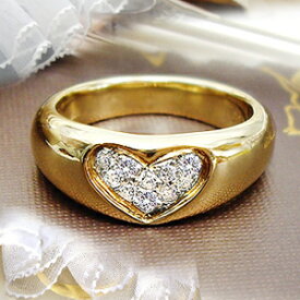 【大特価89799円税込】K18YG/PG/WG【0.15ct】ダイヤモンド ハートパヴェリング 指輪『Heartin』[SIクラス] 透明感溢れるライトカラーダイヤモンドハート 誕生日 母の日 ギフト 記念日 結婚10年 10周年 特価品【送料無料】