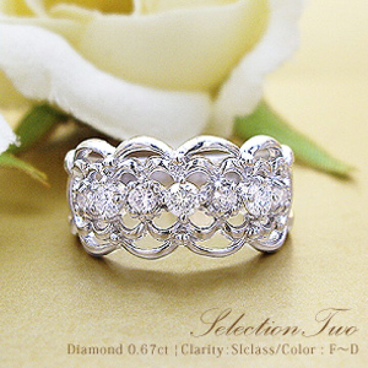楽天市場】K18YG/PG/WG【0.67ct】ダイヤモンド ティアラリング  