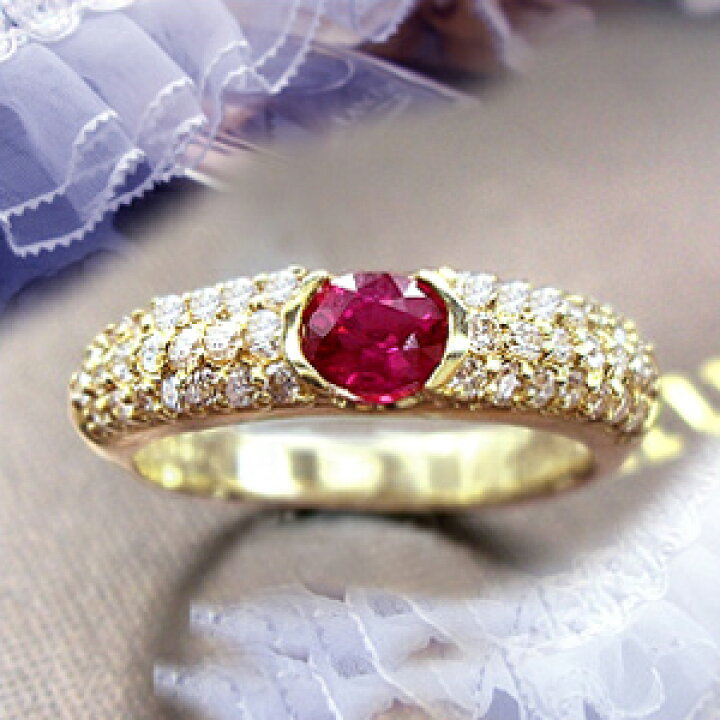 楽天市場】【大特価】K18【0.45ct】ルビー ダイヤモンドパヴェリング  