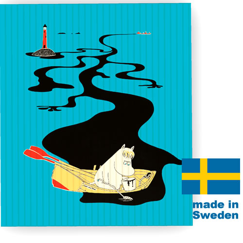 NEW売り切れる前に☆ メール便OK 北欧スポンジワイプ ムーミンシリーズ Keep Sweden 布巾ふきん 最高級 スウェーデンの自然破壊を防ごう Tidy ブルー