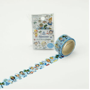 【メール便OK】 RT-MK-008 ラウンドトップ 型抜き マスキングテープ マリーン 20mm*5m shaped masking tape 引越し祝い 開店祝い ギフト【HLS_DU】人気fs2gm出産祝い 粗品